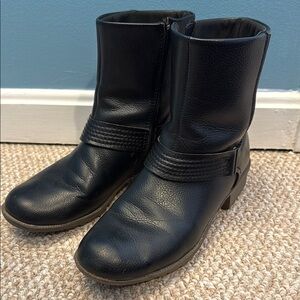 Black Leather Ankle Boots